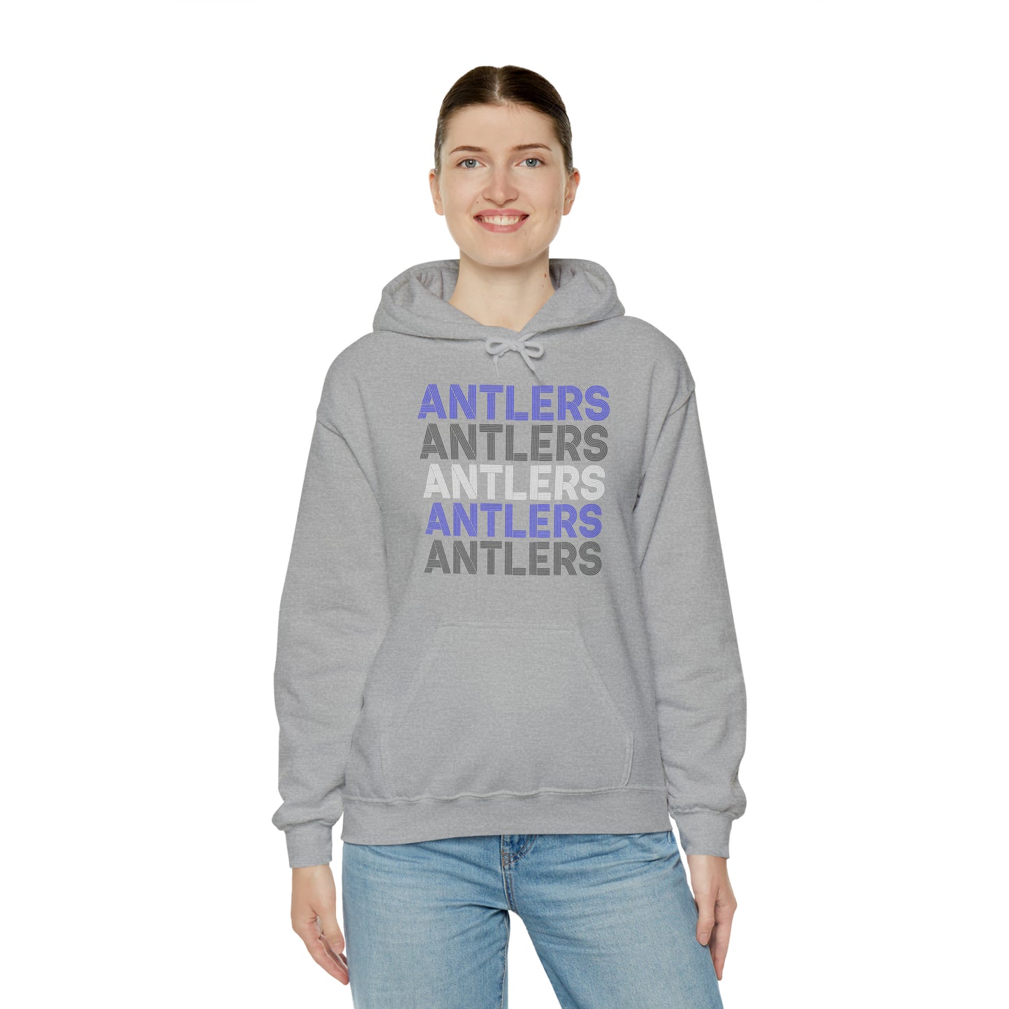 Adult Antlers on Repeat Unisex Hooded Sweatshirt