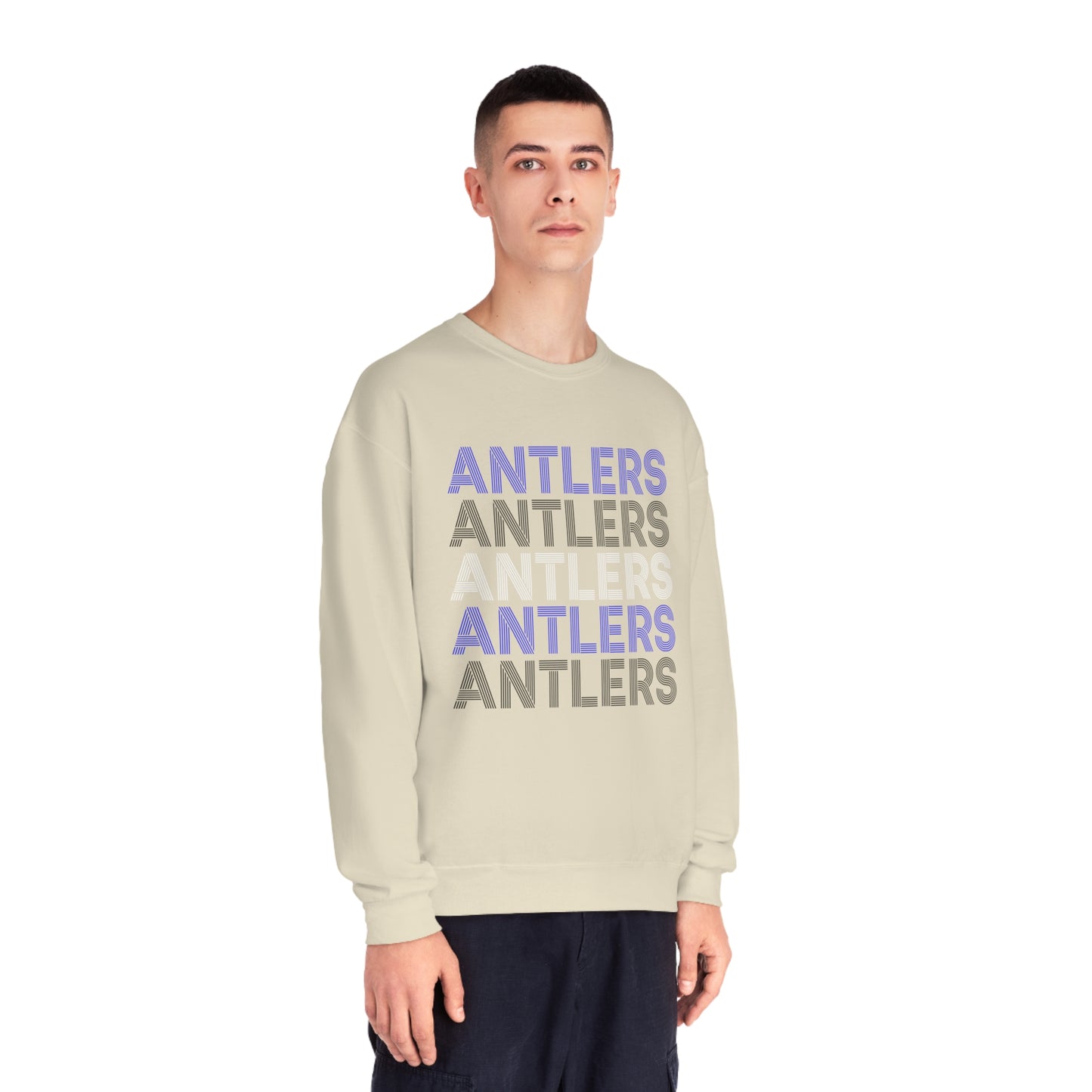 Adult Antlers on Repeat Unisex Crewneck Sweatshirt