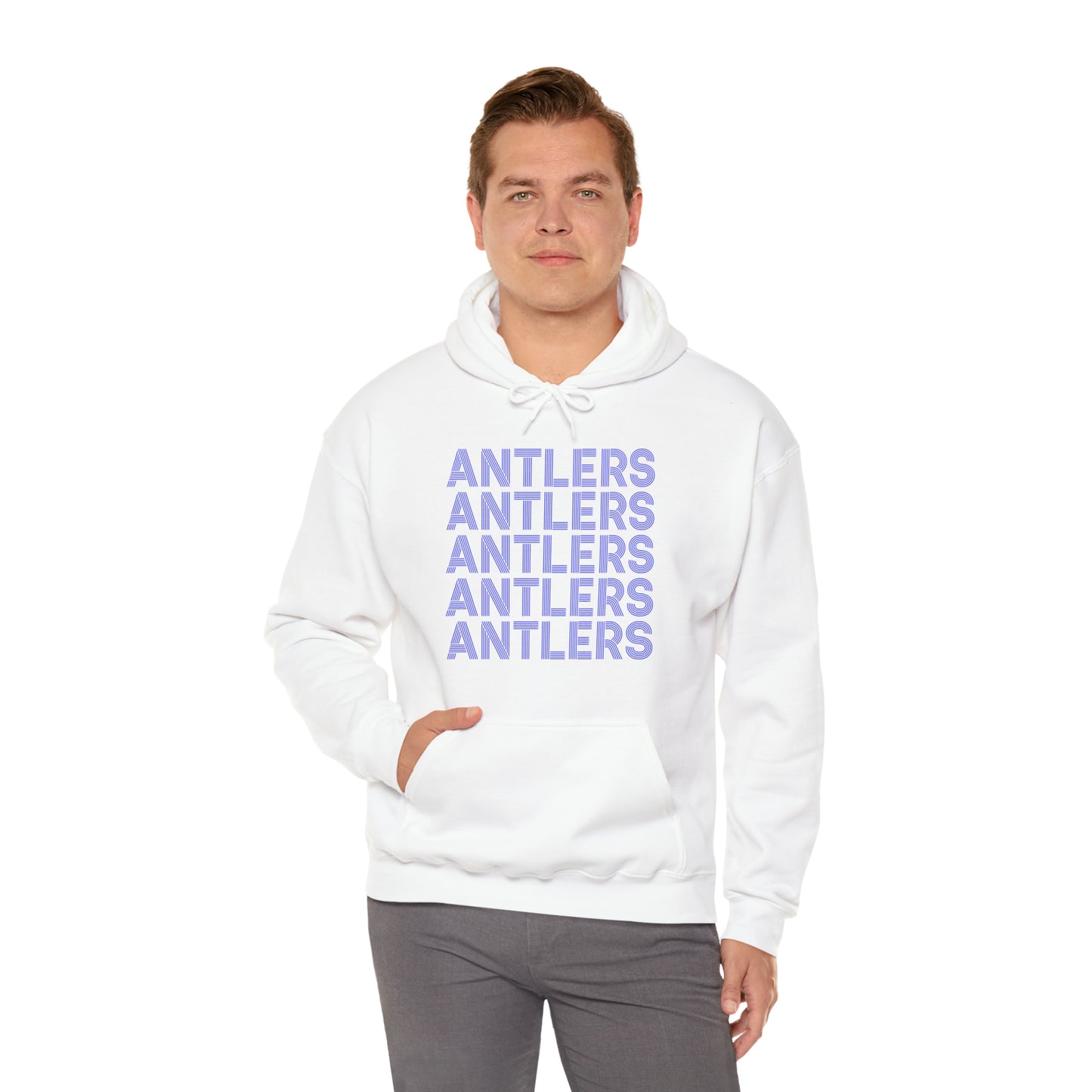 Adult Antlers on Repeat Unisex Hooded Sweatshirt