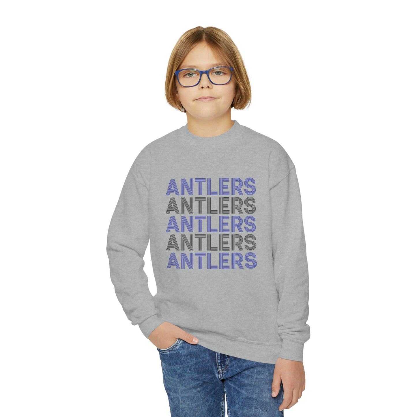 Antlers on Repeat Youth Crewneck Sweatshirt