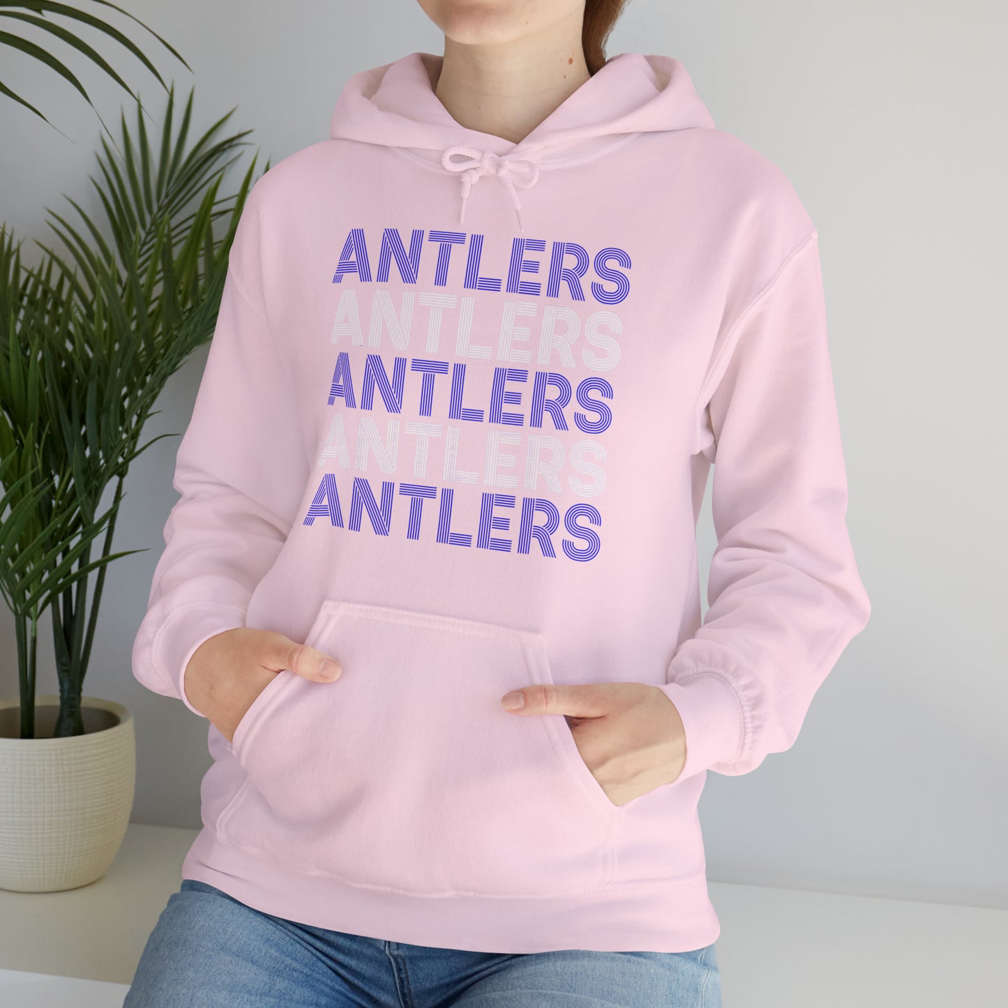 Adult Antlers on Repeat Unisex Hooded Sweatshirt