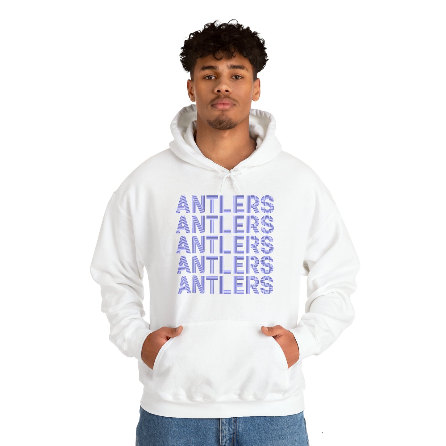 Adult Antlers on Repeat Unisex Hooded Sweatshirt