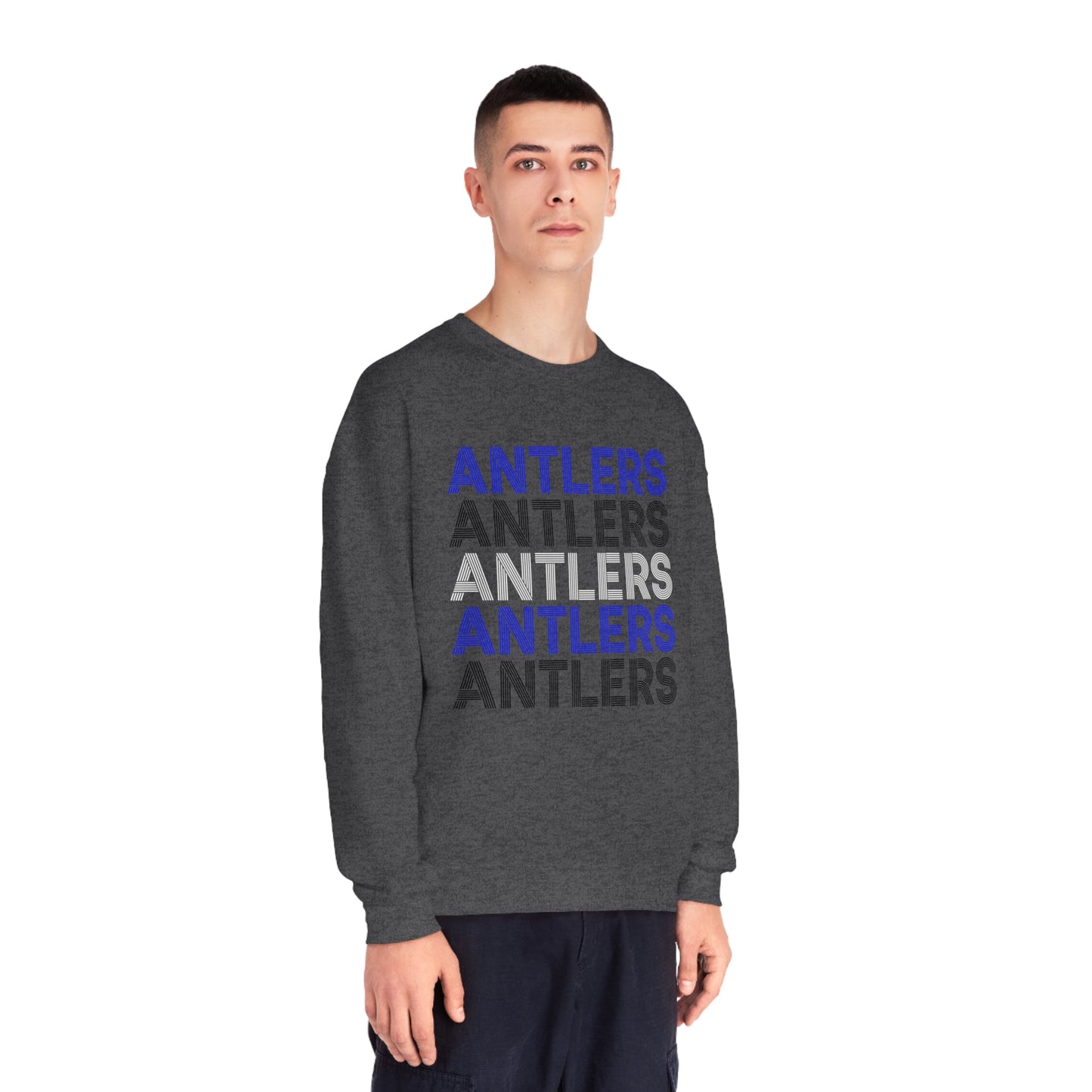 Adult Antlers on Repeat Unisex Crewneck Sweatshirt