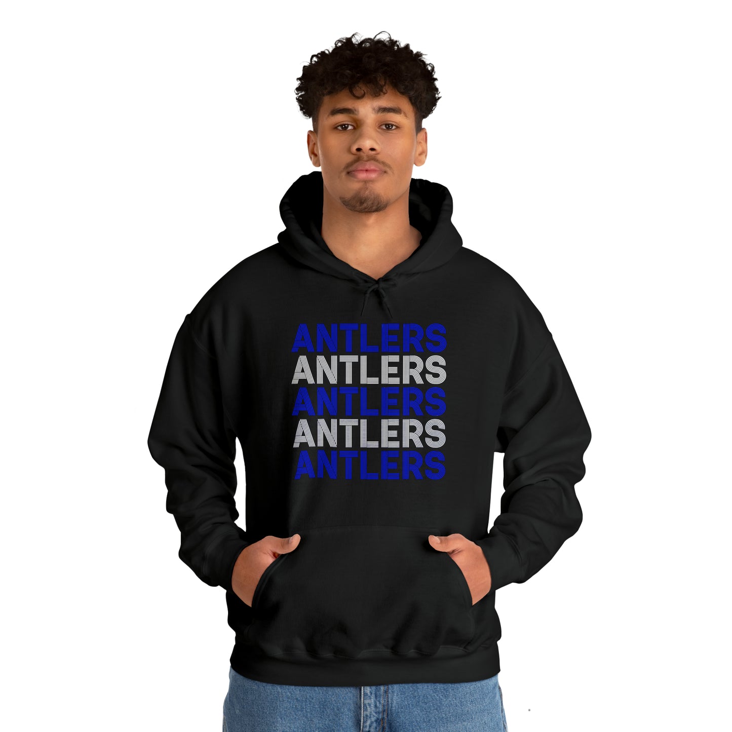 Adult Antlers on Repeat Unisex Hooded Sweatshirt