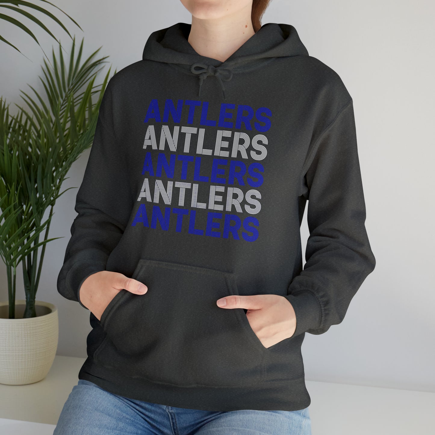 Adult Antlers on Repeat Unisex Hooded Sweatshirt