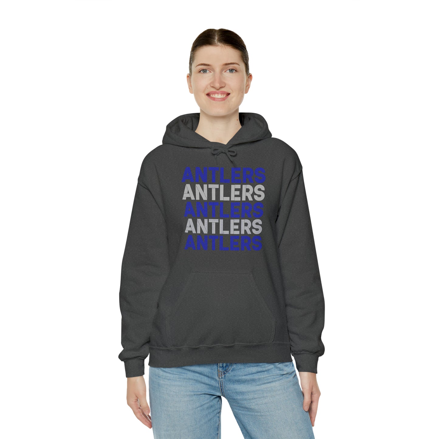 Adult Antlers on Repeat Unisex Hooded Sweatshirt