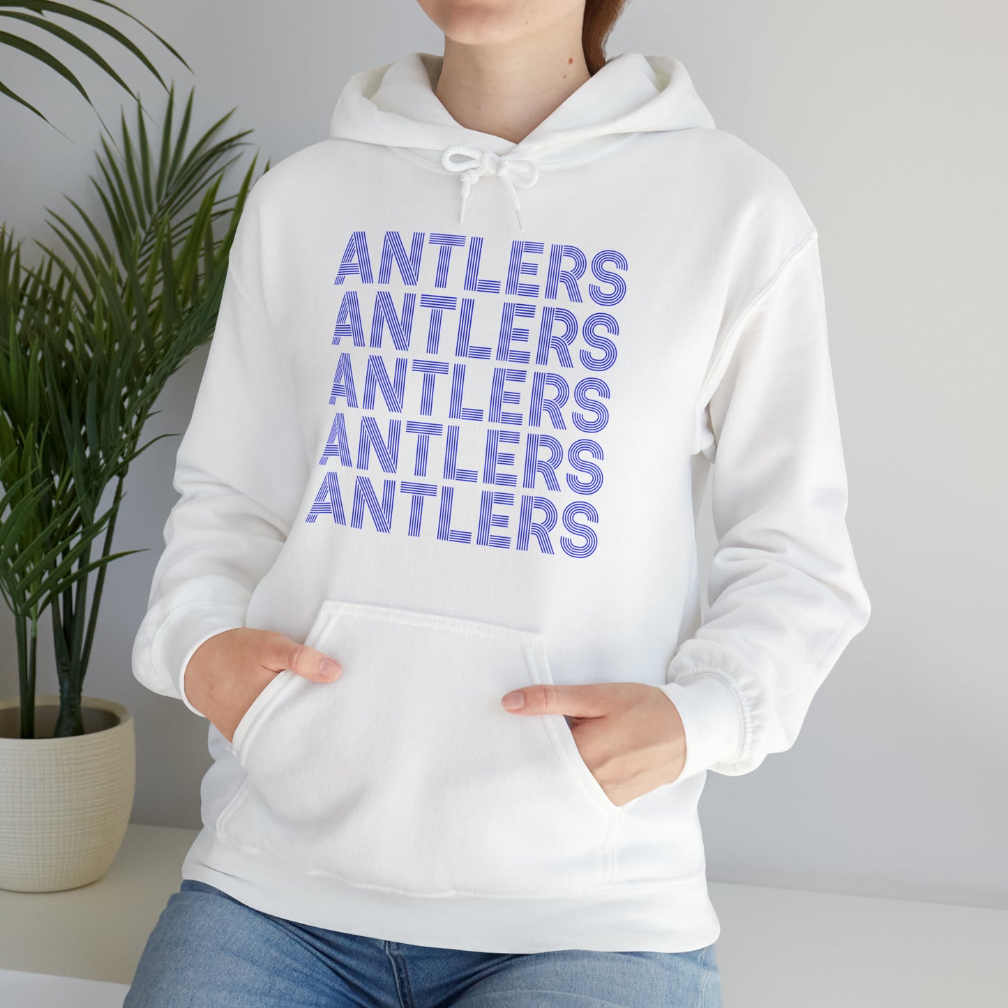 Adult Antlers on Repeat Unisex Hooded Sweatshirt