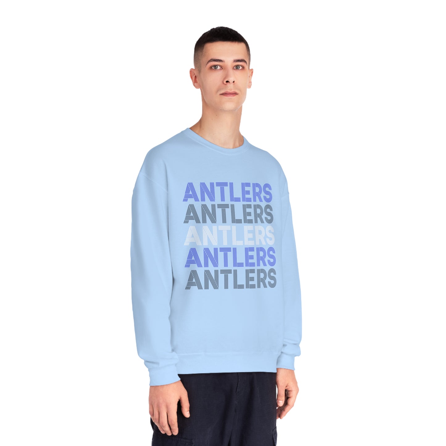 Adult Antlers on Repeat Unisex Crewneck Sweatshirt