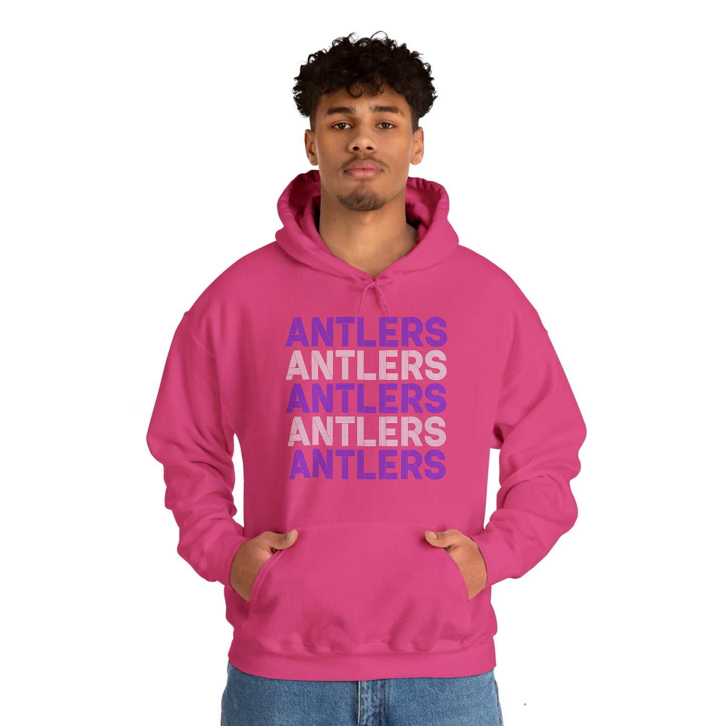 Adult Antlers on Repeat Unisex Hooded Sweatshirt