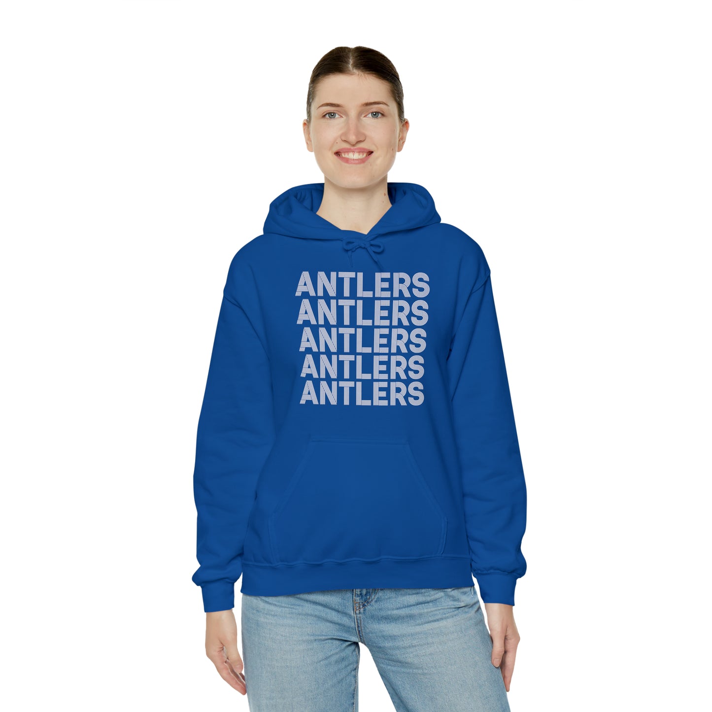 Adult Antlers on Repeat Unisex Hooded Sweatshirt