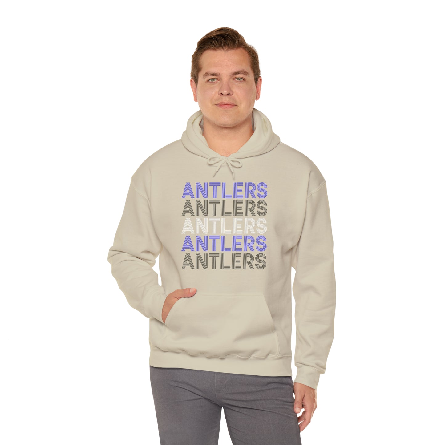 Adult Antlers on Repeat Unisex Hooded Sweatshirt