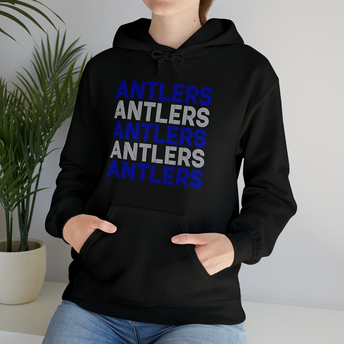 Adult Antlers on Repeat Unisex Hooded Sweatshirt