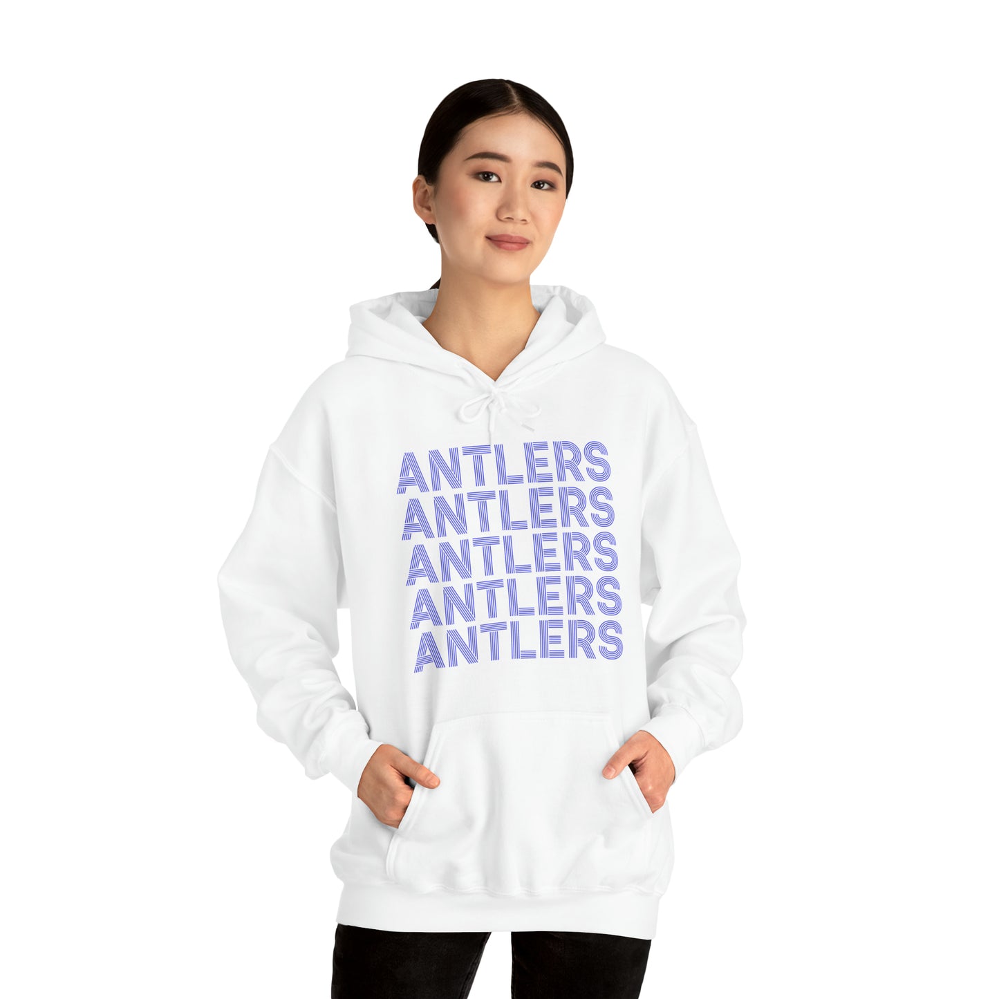 Adult Antlers on Repeat Unisex Hooded Sweatshirt