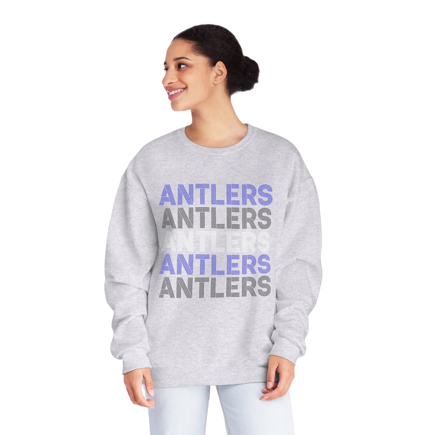 Adult Antlers on Repeat Unisex Crewneck Sweatshirt