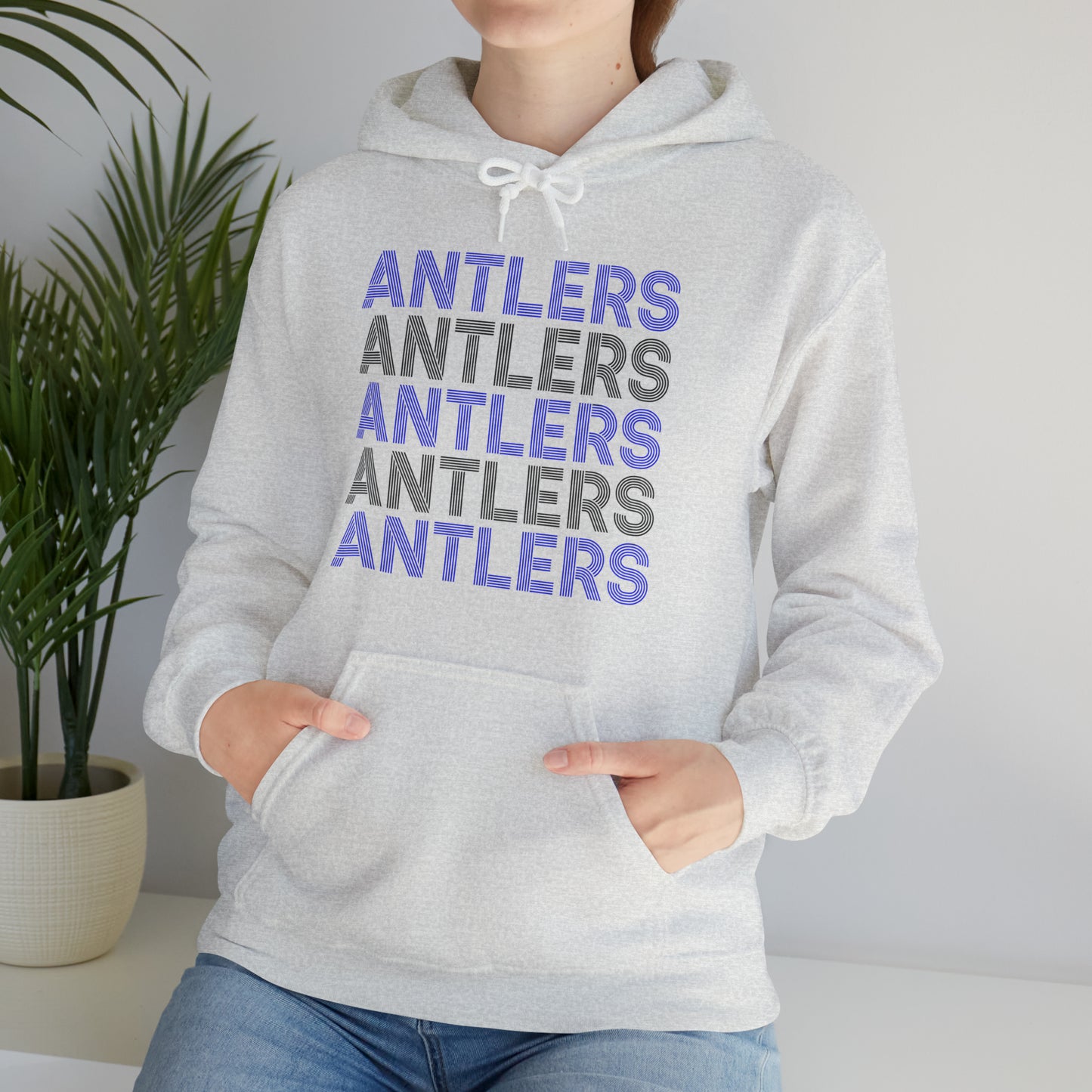 Adult Antlers on Repeat Unisex Hooded Sweatshirt