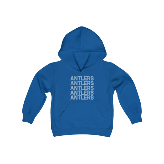 Youth Antlers on Repeat Hooded Sweatshirt