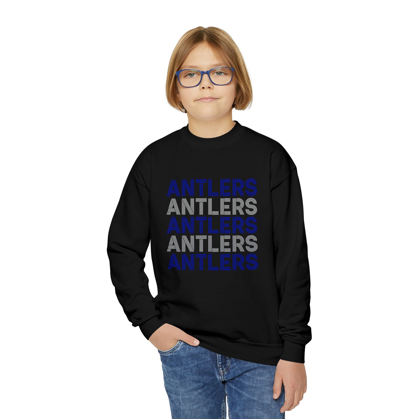 Antlers on Repeat Youth Crewneck Sweatshirt