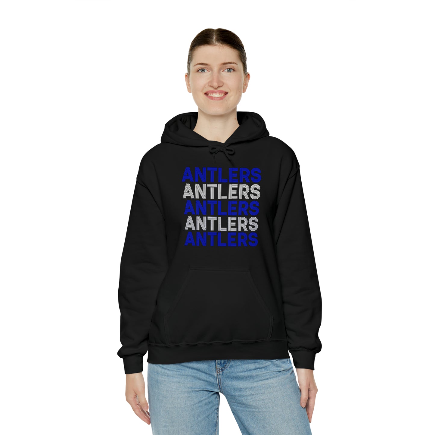 Adult Antlers on Repeat Unisex Hooded Sweatshirt